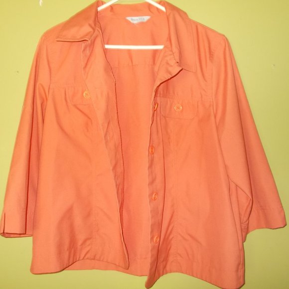 Vintage Francisca by Koret Burnt Orange Jacket Button Front Women's Large - Picture 2 of 3